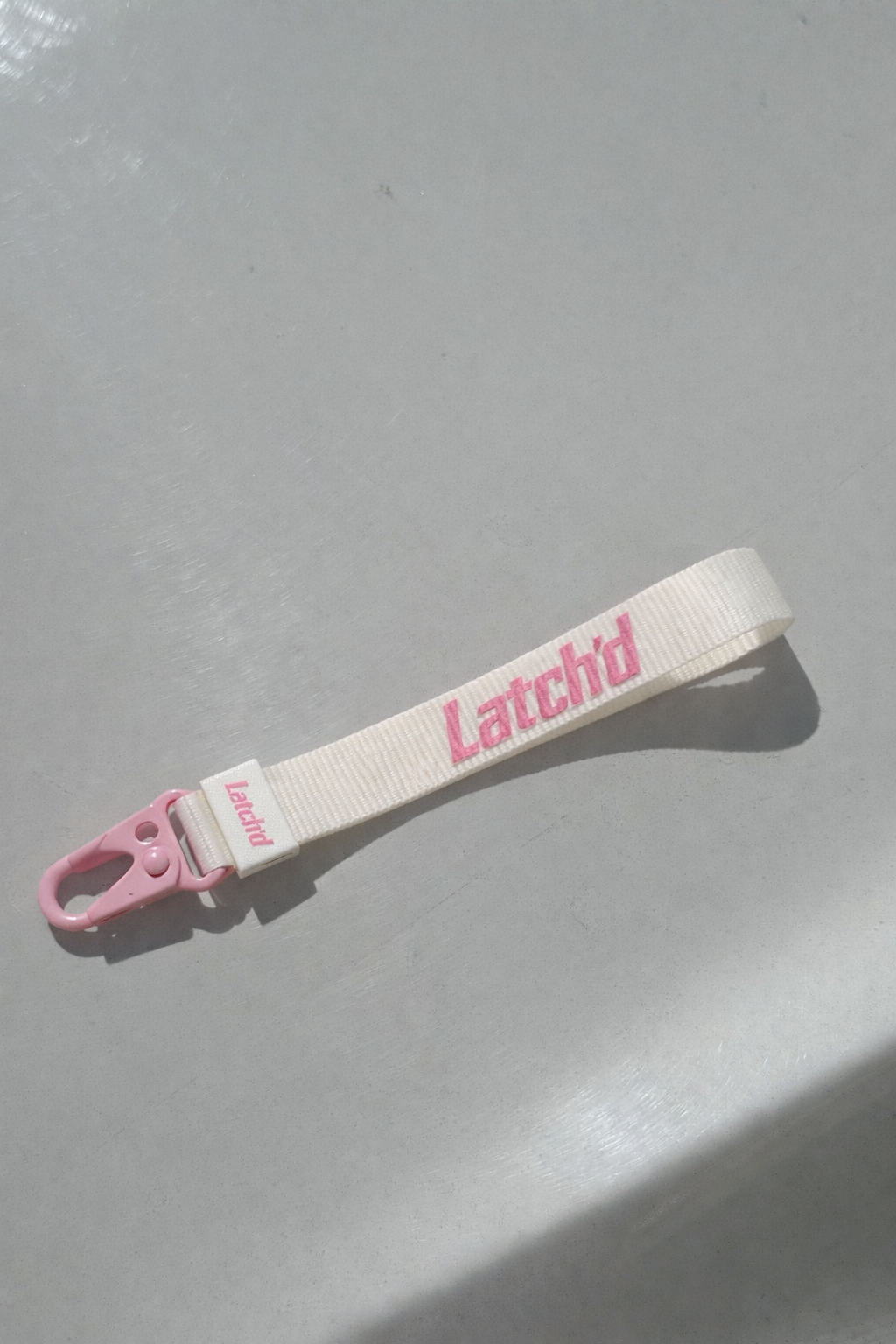 Latch’D Blush Core Strap- Pink And Milky White Wrist Lanyard