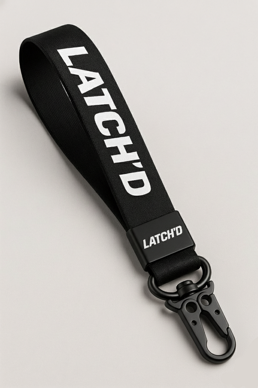 Latch'd Midnight Strap- Matte Black Wrist Lanyard